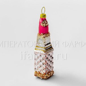 Елочная игрушка Губная помада Белая 25 x 115 мм.