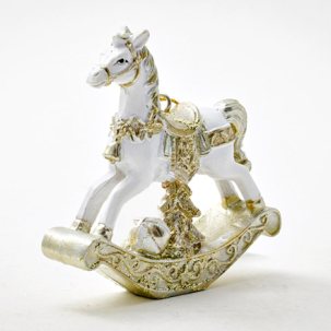 Елочная игрушка Рождественская лошадка-качалка 75 мм.