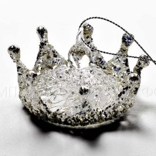 Елочная игрушка Корона Серебрянная 60 x 40 мм.