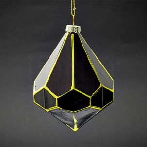Елочная игрушка Геометрический бриллиант черный 80 x 120 мм.