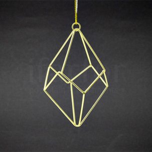Елочная игрушка Проволочный бриллиант золотой 1 90 мм.