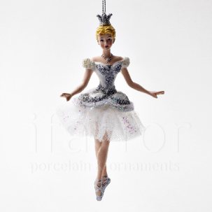 Елочная игрушка Балерина Снежная королева 87 x 150 мм.