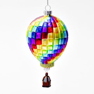 Елочная игрушка Воздушный шар разноцветный 70 x 150 мм.