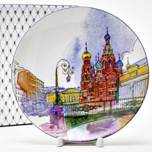 Тарелка декоративная Санкт-Петербург. Итальянский мост 195 мм.