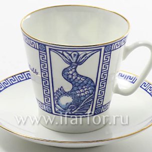 Чашка с блюдцем Петрополь 1/2 Черный кофе 80 мл.