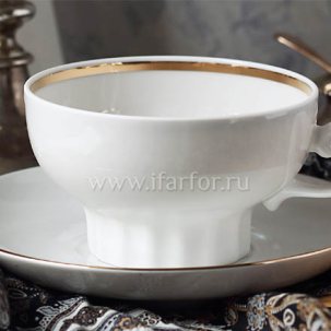 Чашка с блюдцем чайный Золотая лента 1/2 Шатровая 230 мл.
