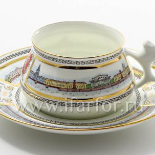 Чашка с блюдцем кофейная Набережные Невы 1/2 Билибина 180 мл.
