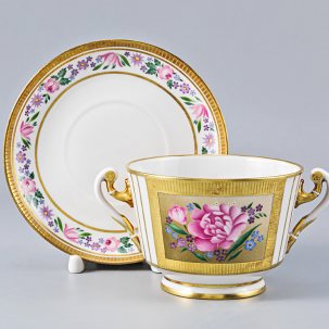 Чашка бульонная с блюдцем Александрия 1/2