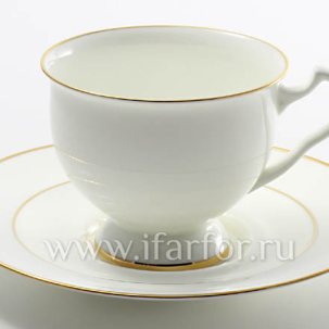 Чашка с блюдцем чайная Золотая лента 1/2 Айседора 240 мл.