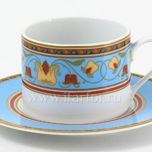 Чашка с блюдцем чайная Бирюза 1/2 Полюс 250 мл.