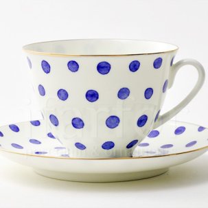 Чашка с блюдцем чайная Настроение. Polka dot 1/2 Весенняя 250 мл.
