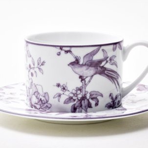Чашка с блюдцем чайная Monplaisir Violet Монплезир фиолетовый 1/2 Соло 265 мл.