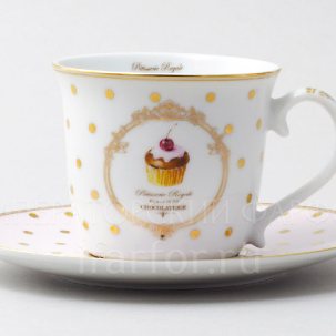 Чашка с блюдцем чайная Пирожные 1/2 200 мл.