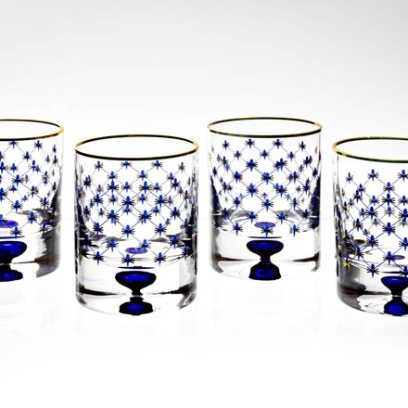 Набор стаканов для виски Кобальтовая сетка 4/4 Европейская