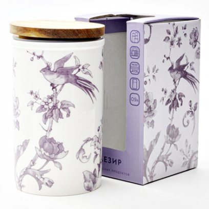 Банка с деревянной крышкой в подарочной коробке Monplaisir Violet Монплезир фиолетовый 1/2 Стандартная