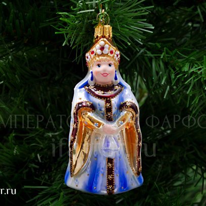 Елочная игрушка «Царица» Форма: Царица. Стекло. 130 мм.