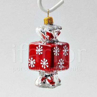 Елочная игрушка Конфета квадратная Снежинки