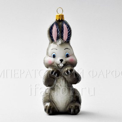 Елочная игрушка «Заяц» Стекло. 135 мм.