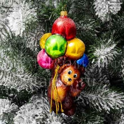 Елочная игрушка Медвежонок с воздушными шарами