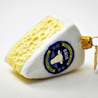 Елочная игрушка «Сыр Brie» Стекло. 75 x 50 мм.