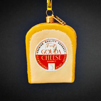 Елочная игрушка «Сыр Gouda» Стекло. 60 x 90 мм.