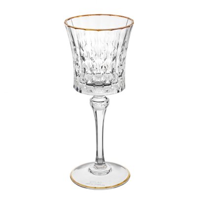 Бокал «Прозрачный с золотом» Форма: Lady Diamond. Стекло. 190 мл.