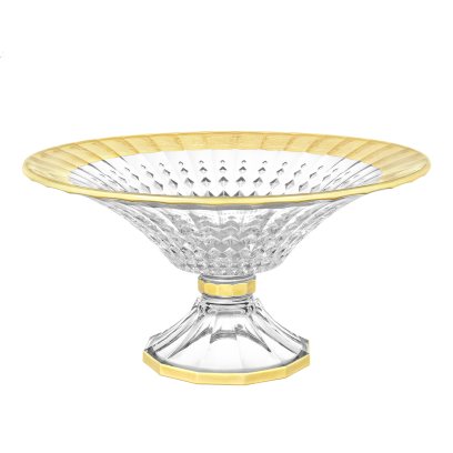 Ваза для фруктов «Прозрачный с золотом» Форма: Lady Diamond. Хрусталь. 360 x 20 мм.