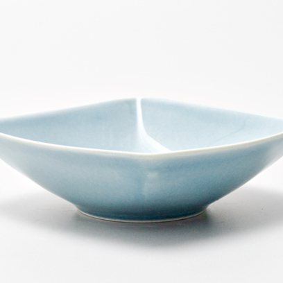 Салатник квадратный «Акварель (голубой)»