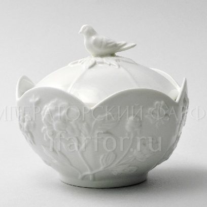 Сахарница «Цветочный рельеф Ivory» Фарфор. 420 мл.