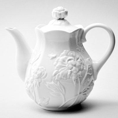 Чайник заварочный Цветочный рельеф Белый