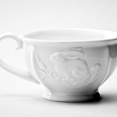 Чашка чайная Рельеф Охотничий Белый