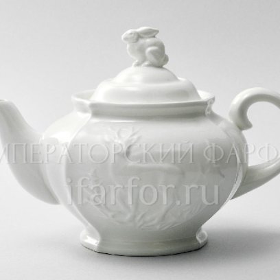 Чайник заварочный «Рельеф Охотничий Ivory» Фарфор. 840 мл.