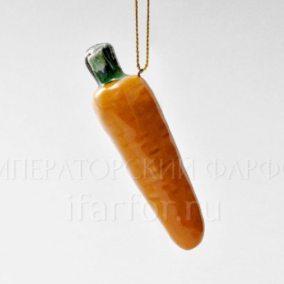 Елочная игрушка «Морковь мини» Форма: Морковь мини. Майолика. 25 x 85 мм.