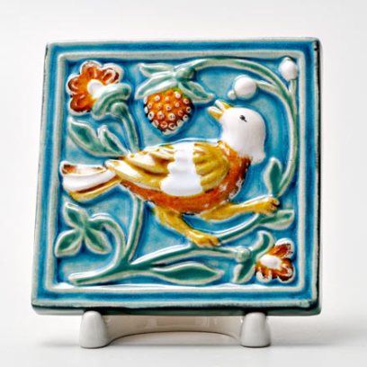 Изразец малый Сойка 3 бирюзовый