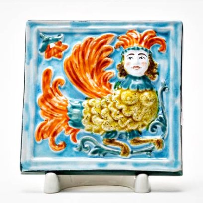 Изразец малый Сирин 3 бирюзовый