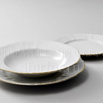 Набор тарелок столовый Бернадотт Белый узор 6/18 Бернадотт