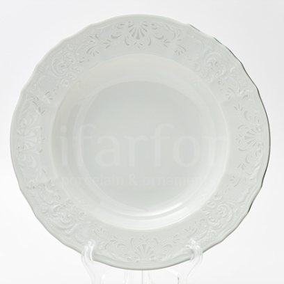 Тарелка глубокая Бернадотт Платиновый узор