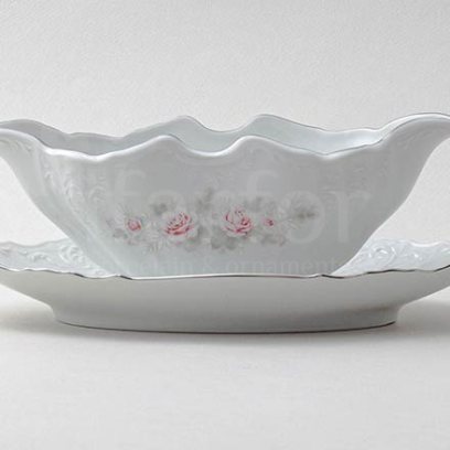 Соусник с подставкой Бернадотт Серая роза платина Бернадотт