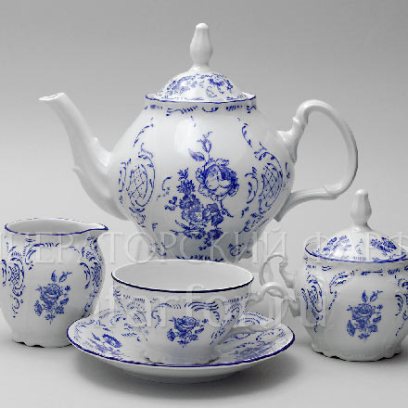 Сервиз чайный Бернадотт Синие розы 6/17 Бернадотт