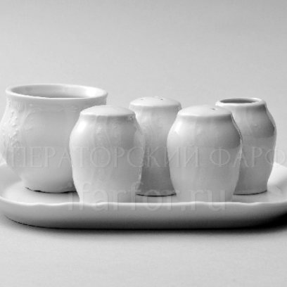 Набор для специй 6 предметный «Бернадотт Недекорированный» Форма: Бернадотт. Фарфор
