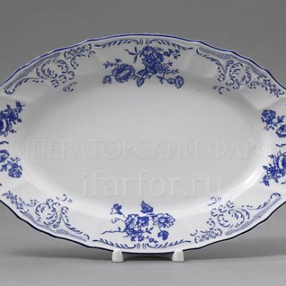 Блюдо овальное Бернадотт Синие розы Бернадотт