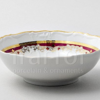 Салатник «Красная лилия» Форма: Мария Луиза. Фарфор. 160 мм.