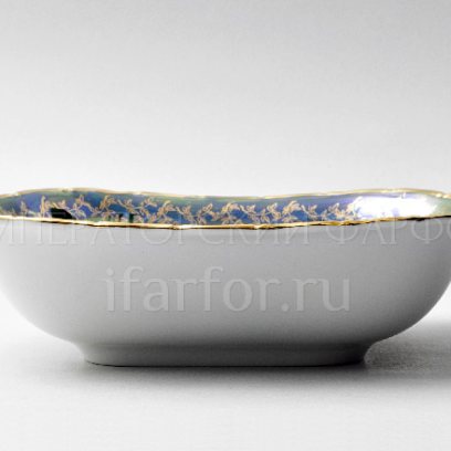 Салатник квадратный «Охота Зеленая» Форма: STERNE PORCELAN. Фарфор. 250 мм.