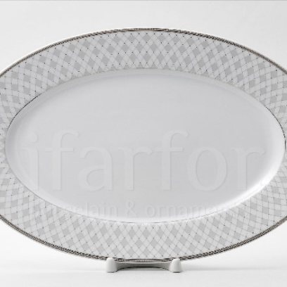 Блюдо овальное Серая сетка Платина Repast