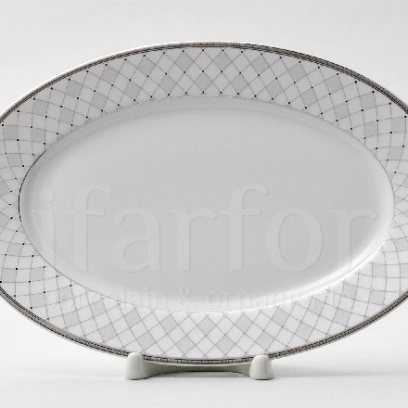Блюдо овальное Серая сетка Платина Repast