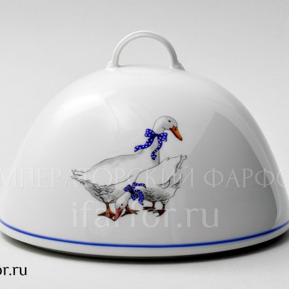 Крышка «Гуси» Форма: DUBI. Фарфор. 200 мм.
