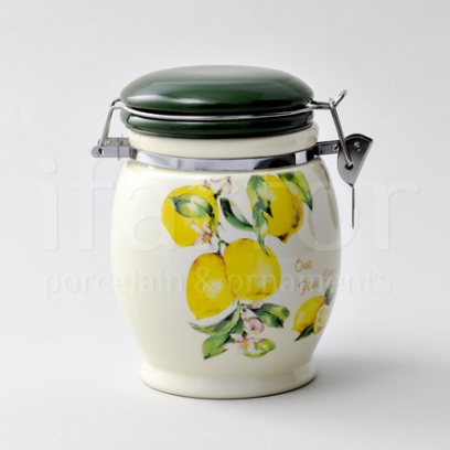 Банка для сыпучих продуктов «Лимоны» Форма: Royal Classics. Керамика. 115 x 150 мм.
