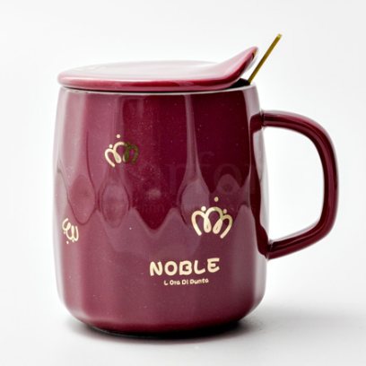 Кружка с крышкой и ложкой второй сорт «NOBLE» Форма: Royal Classics. Керамика