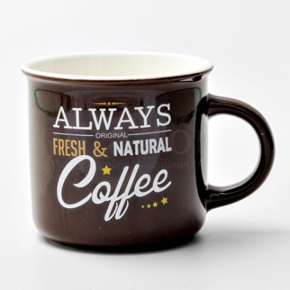 Кружка «Always original fresh end natural coffee (шоколад)» Форма: Royal Classics. Керамика. 440 мл.