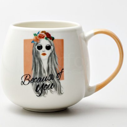 Кружка «BECAUSE OF YOU» Форма: Royal Classics. Керамика. 400 мл.